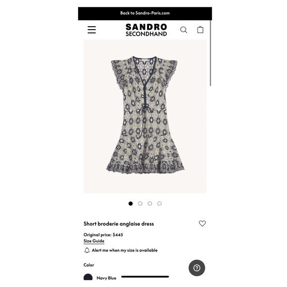 SANDRO Short broderie anglaise dress Navy Women’s - Picture 2 of 14